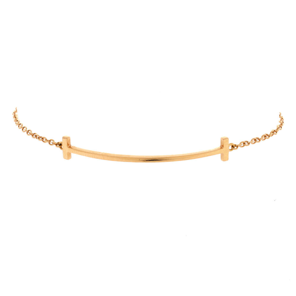 Tiffany & Co. Medium T Smile Chain Bracelet 18K Rose Gold